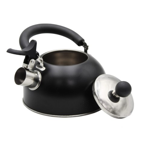 Czajnik stalowy z gwizdkiem na gaz indukcję mały 1.5L czarny MAT BRUNBESTE BB-1324