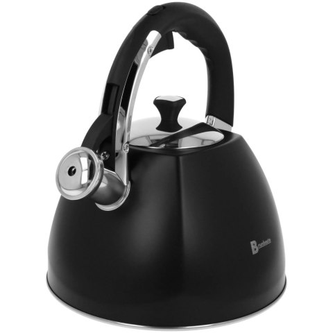 Czajnik stalowy z gwizdkiem podwójne dno gaz indukcja 3L czarny mat BRUNBESTE BB-2449