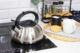 Czajnik stalowy z gwizdkiem tradycyjny gaz indukcja DUŻY 3L srebrny połysk BRUNBESTE BB-1314