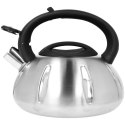 Czajnik stalowy z gwizdkiem tradycyjny gaz indukcja DUŻY 3L srebrny połysk BRUNBESTE BB-1314