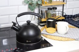 Czajnik stalowy z gwizdkiem tradycyjny indukcja 2.2L czarny matowy BRUNBESTE BB-2462