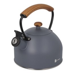Czajnik stalowy z gwizdkiem tradycyjny indukcja 2.2L szary matowy BRUNBESTE BB-2461