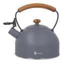Czajnik stalowy z gwizdkiem tradycyjny indukcja 2.2L szary matowy BRUNBESTE BB-2461