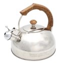 Czajnik stalowy z gwizdkiem tradycyjny indukcja 2.5L drewniany uchwyt BRUNBESTE BB-2270