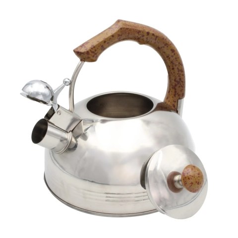 Czajnik stalowy z gwizdkiem tradycyjny indukcja 2.5L drewniany uchwyt BRUNBESTE BB-2270