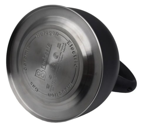 Czajnik stalowy z gwizdkiem tradycyjny na gaz indukcję 2.5L czarny mat BRUNBESTE BB-2362