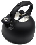 Czajnik stalowy z gwizdkiem tradycyjny na gaz indukcję 2.5L czarny mat BRUNBESTE BB-2362
