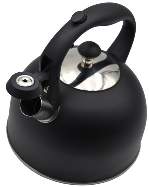 Czajnik stalowy z gwizdkiem tradycyjny na gaz indukcję 2.5L czarny mat BRUNBESTE BB-2362