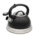 Czajnik stalowy z gwizdkiem tradycyjny na indukcję gaz 2.5L czarny BRUNBESTE BB-2273