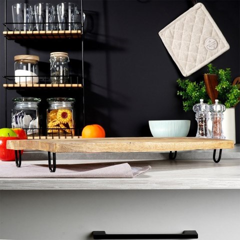 Deska do serwowania drewniana na nóżkach stolik na łóżko do łóżka 49x25cm VILDE 128021 Deska do serwowania drewniana na nóżkach stolik na łóżko do łóżka 49x25cm VILDE 128021