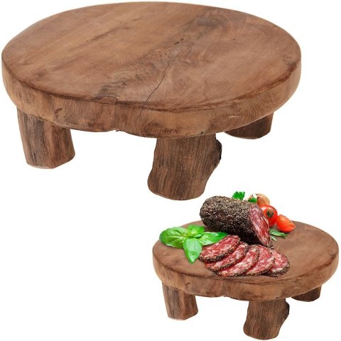 Deska stolik do serwowania drewniana na nóżkach 20cm HOME STYLING COLLECTION 139039