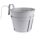 Doniczka balkonowa metalowa szara mała 20 cm VILDE 339404 Doniczka balkonowa metalowa szara mała 20 cm VILDE 339404