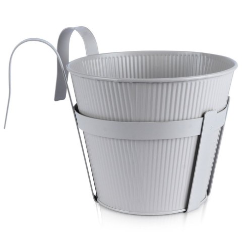 Doniczka balkonowa metalowa szara mała 20 cm VILDE 339404 Doniczka balkonowa metalowa szara mała 20 cm VILDE 339404