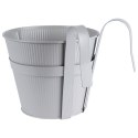 Doniczka balkonowa metalowa szara mała 20 cm VILDE 339404 Doniczka balkonowa metalowa szara mała 20 cm VILDE 339404