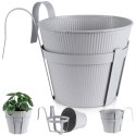 Doniczka balkonowa metalowa szara mała 20 cm VILDE 339404 Doniczka balkonowa metalowa szara mała 20 cm VILDE 339404