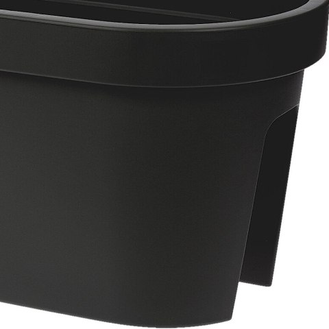Doniczka balkonowa plastikowa czarna podłużna duża 59 cm VILDE 339156 Doniczka balkonowa plastikowa czarna podłużna duża 59 cm VILDE 339156