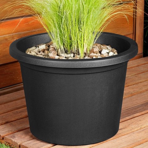 Doniczka ogrodowa plastikowa czarna okrągła 34 cm duża VILDE 339515 Doniczka ogrodowa plastikowa czarna okrągła 34 cm duża VILDE 339515