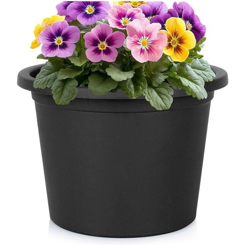 Doniczka ogrodowa plastikowa czarna okrągła duża 27,5 cm VILDE 339514 Doniczka ogrodowa plastikowa czarna okrągła duża 27,5 cm VILDE 339514