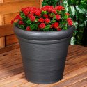 Doniczka ogrodowa plastikowa czarna okrągła duża 38x34 cm VILDE 339499 Doniczka ogrodowa plastikowa czarna okrągła duża 38x34 cm VILDE 339499