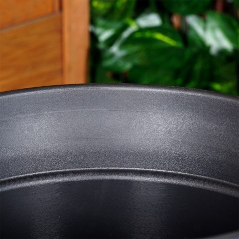 Doniczka ogrodowa plastikowa czarna okrągła duża 38x34 cm VILDE 339499 Doniczka ogrodowa plastikowa czarna okrągła duża 38x34 cm VILDE 339499