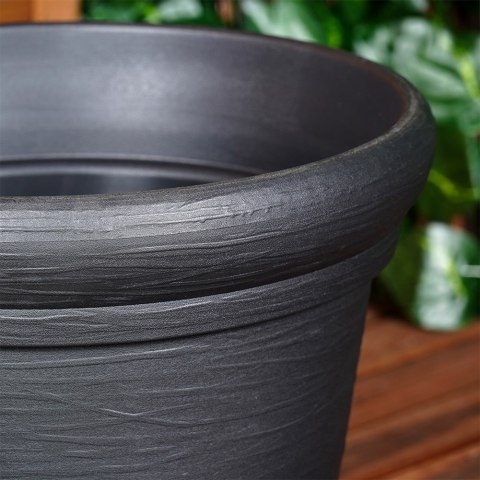 Doniczka ogrodowa plastikowa czarna okrągła duża 38x34 cm VILDE 339499 Doniczka ogrodowa plastikowa czarna okrągła duża 38x34 cm VILDE 339499