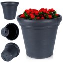 Doniczka ogrodowa plastikowa czarna okrągła duża 38x34 cm VILDE 339499 Doniczka ogrodowa plastikowa czarna okrągła duża 38x34 cm VILDE 339499
