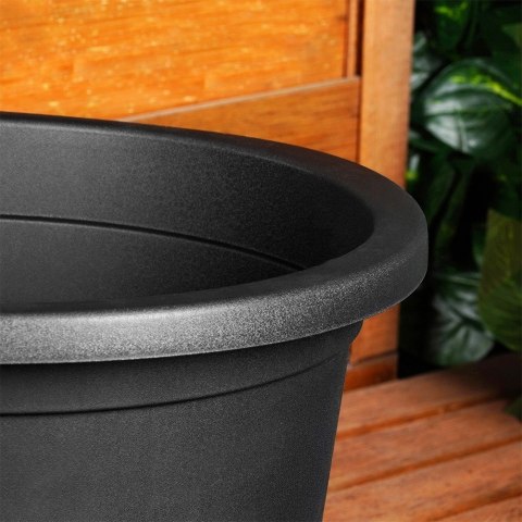 Doniczka ogrodowa plastikowa czarna okrągła duża 39 cm VILDE 339516 Doniczka ogrodowa plastikowa czarna okrągła duża 39 cm VILDE 339516