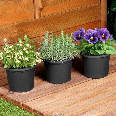 Doniczka ogrodowa plastikowa czarna okrągła mała 14,5 cm 3 szt. VILDE 339511 Doniczka ogrodowa plastikowa czarna okrągła mała 14,5 cm 3 szt. VILDE 339511