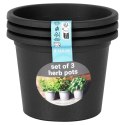 Doniczka ogrodowa plastikowa czarna okrągła mała 14,5 cm 3 szt. VILDE 339511 Doniczka ogrodowa plastikowa czarna okrągła mała 14,5 cm 3 szt. VILDE 339511