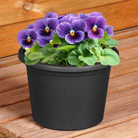 Doniczka ogrodowa plastikowa czarna okrągła mała 20 cm VILDE 339512 Doniczka ogrodowa plastikowa czarna okrągła mała 20 cm VILDE 339512