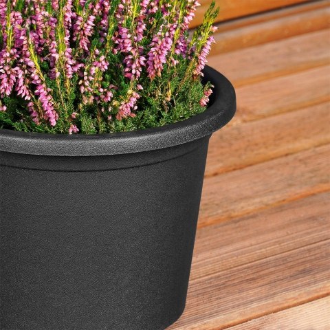 Doniczka ogrodowa plastikowa czarna okrągła mała 20 cm VILDE 339512 Doniczka ogrodowa plastikowa czarna okrągła mała 20 cm VILDE 339512