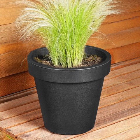 Doniczka ogrodowa plastikowa czarna okrągła mała 29 cm VILDE 339508-S Doniczka ogrodowa plastikowa czarna okrągła mała 29 cm VILDE 339508-S