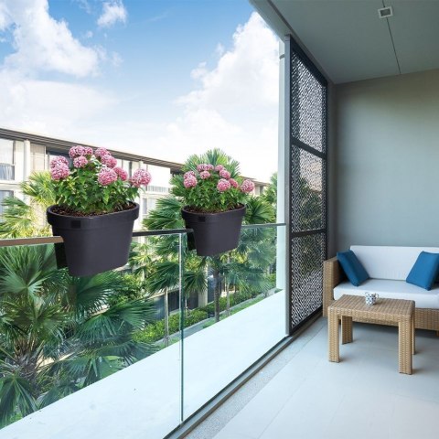 Doniczka ogrodowa plastikowa czarna podłużna duża 39,5x24 cm VILDE 339334 Doniczka ogrodowa plastikowa czarna podłużna duża 39,5x24 cm VILDE 339334