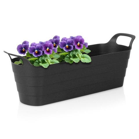 Doniczka ogrodowa plastikowa czarna podłużna duża 44,5 cm VILDE 339517 Doniczka ogrodowa plastikowa czarna podłużna duża 44,5 cm VILDE 339517