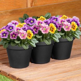 Doniczka ogrodowa plastikowa potrójna czarna duża 39,5 cm VILDE 339509