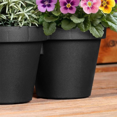 Doniczka ogrodowa plastikowa potrójna czarna duża 39,5 cm VILDE 339509 Doniczka ogrodowa plastikowa potrójna czarna duża 39,5 cm VILDE 339509