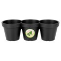 Doniczka ogrodowa plastikowa potrójna czarna duża 39,5 cm VILDE 339509 Doniczka ogrodowa plastikowa potrójna czarna duża 39,5 cm VILDE 339509