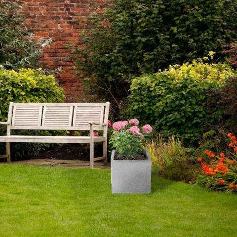 Doniczka ogrodowa plastikowa szara kwadratowa mała 20x17,5 cm VILDE 339319