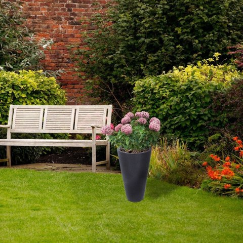 Doniczka ogrodowa plastikowa szara okrągła duża 28x45 cm VILDE 339312 Doniczka ogrodowa plastikowa szara okrągła duża 28x45 cm VILDE 339312