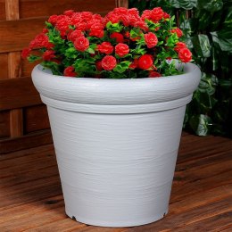 Doniczka ogrodowa plastikowa szara okrągła duża 38x34 cm VILDE 339500