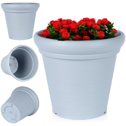 Doniczka ogrodowa plastikowa szara okrągła duża 38x34 cm VILDE 339500 Doniczka ogrodowa plastikowa szara okrągła duża 38x34 cm VILDE 339500