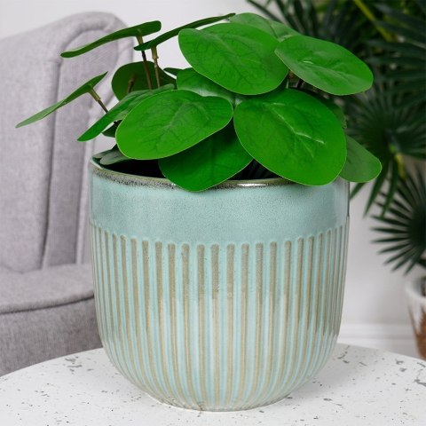 Doniczka porcelanowa donica duża zielona 17cm VILDE 569918 Doniczka porcelanowa donica duża zielona 17cm VILDE 569918