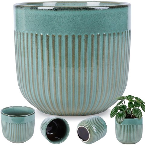 Doniczka porcelanowa donica duża zielona 17cm VILDE 569918 Doniczka porcelanowa donica duża zielona 17cm VILDE 569918