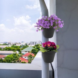 Doniczka zawieszana na rynnę plastikowa czarna mała 24 cm VILDE 339146