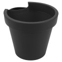 Doniczka zawieszana na rynnę plastikowa czarna mała 24 cm VILDE 339146 Doniczka zawieszana na rynnę plastikowa czarna mała 24 cm VILDE 339146
