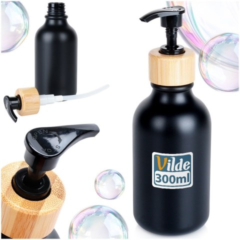 Dozownik do mydła płynu do naczyń na mydło czarny 300ml VILDE 569963 Dozownik do mydła płynu do naczyń na mydło czarny 300ml VILDE 569963