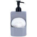 Dozownik do płynu do naczyń z pojemnikiem i gąbką szary 400ml VILDE 568008 Dozownik do płynu do naczyń z pojemnikiem i gąbką szary 400ml VILDE 568008