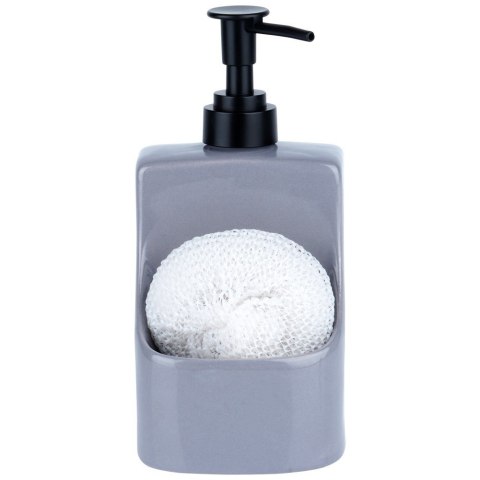 Dozownik do płynu do naczyń z pojemnikiem i gąbką szary 400ml VILDE 568008 Dozownik do płynu do naczyń z pojemnikiem i gąbką szary 400ml VILDE 568008