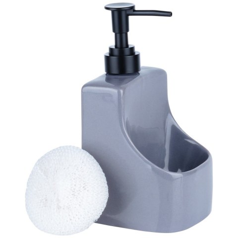 Dozownik do płynu do naczyń z pojemnikiem i gąbką szary 400ml VILDE 568008 Dozownik do płynu do naczyń z pojemnikiem i gąbką szary 400ml VILDE 568008