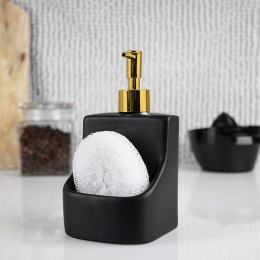 Dozownik do płynu do naczyń z pojemnikiem na gąbkę czarny GOLD 400ml VILDE 568007